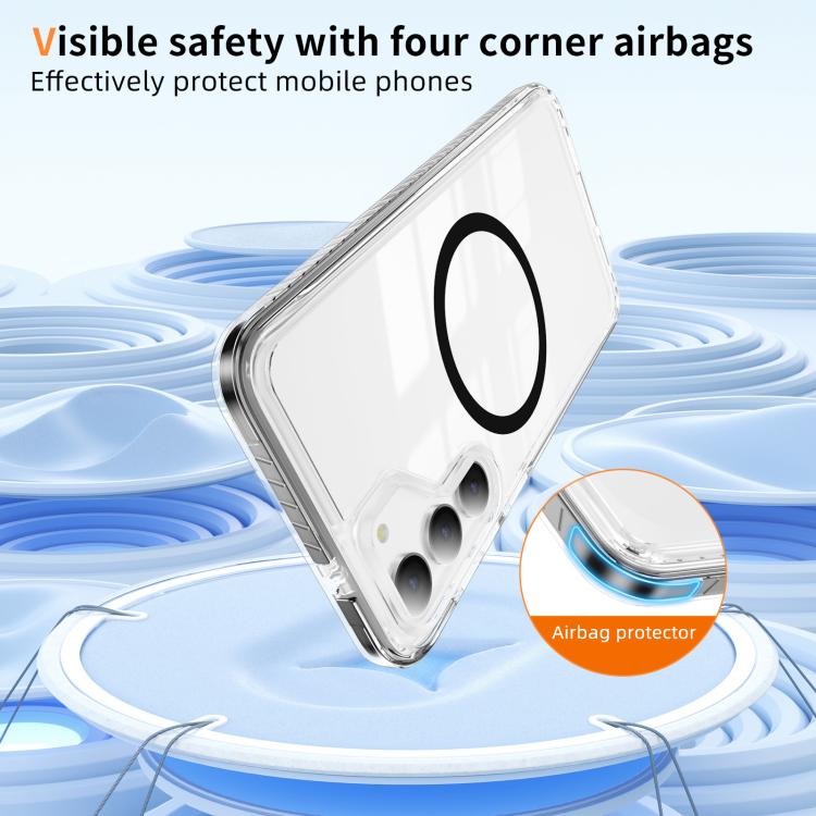 For Samsung Galaxy S23 5G Crystal Shield Clear Magnetic Acrylic Hybrid TPU Phone Case