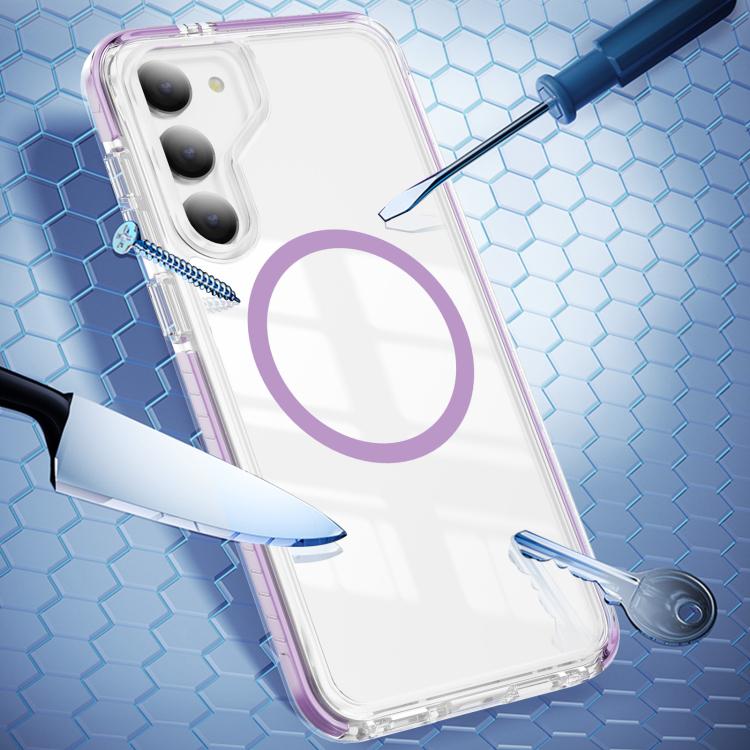For Samsung Galaxy S23 5G Crystal Shield Clear Magnetic Acrylic Hybrid TPU Phone Case