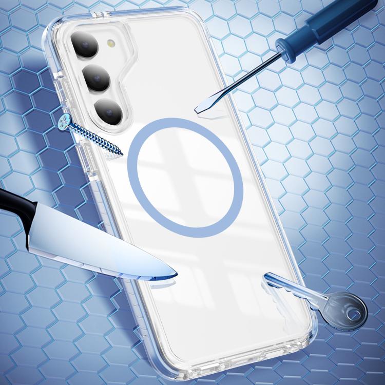 For Samsung Galaxy S23 5G Crystal Shield Clear Magnetic Acrylic Hybrid TPU Phone Case