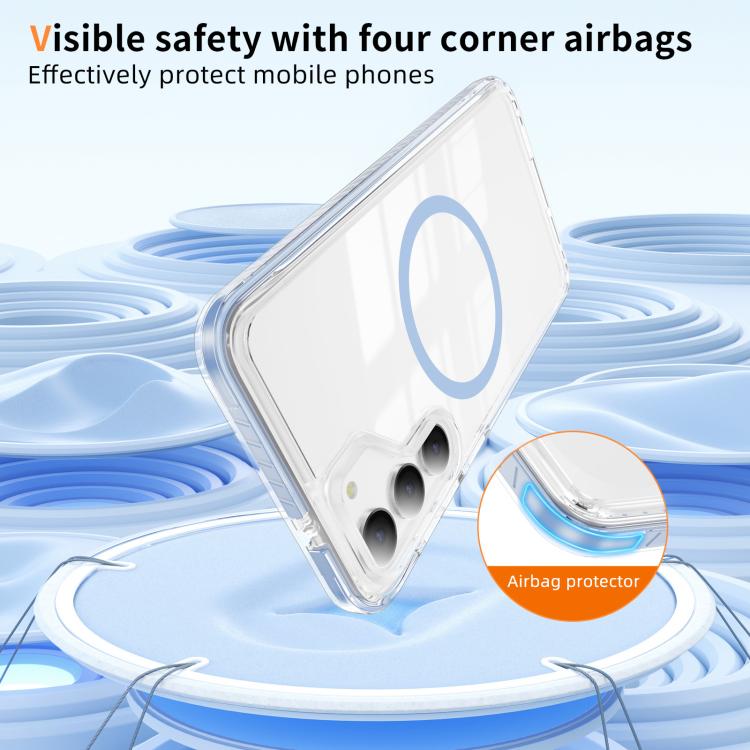 For Samsung Galaxy S23 5G Crystal Shield Clear Magnetic Acrylic Hybrid TPU Phone Case