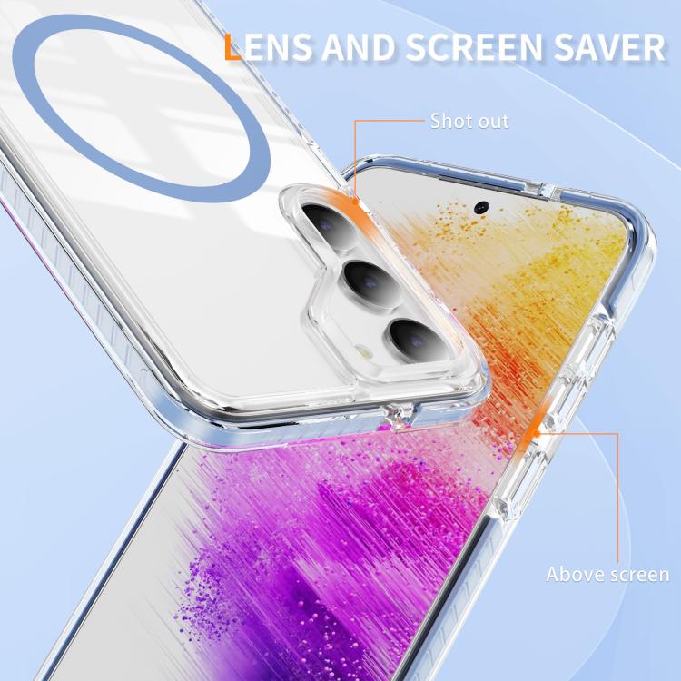 For Samsung Galaxy S23 5G Crystal Shield Clear Magnetic Acrylic Hybrid TPU Phone Case