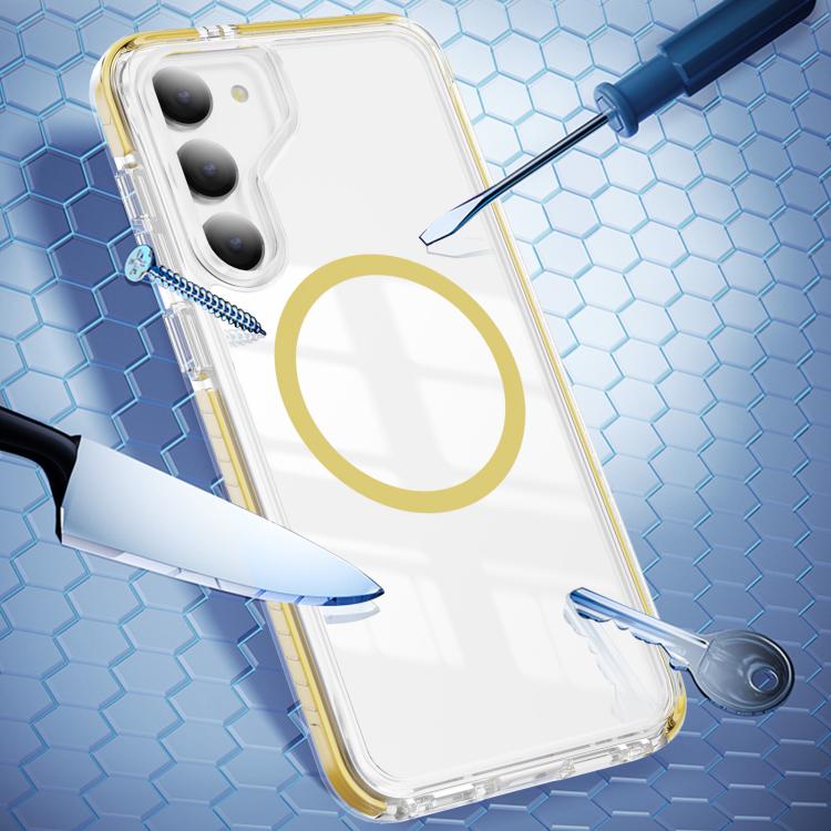 For Samsung Galaxy S23 5G Crystal Shield Clear Magnetic Acrylic Hybrid TPU Phone Case