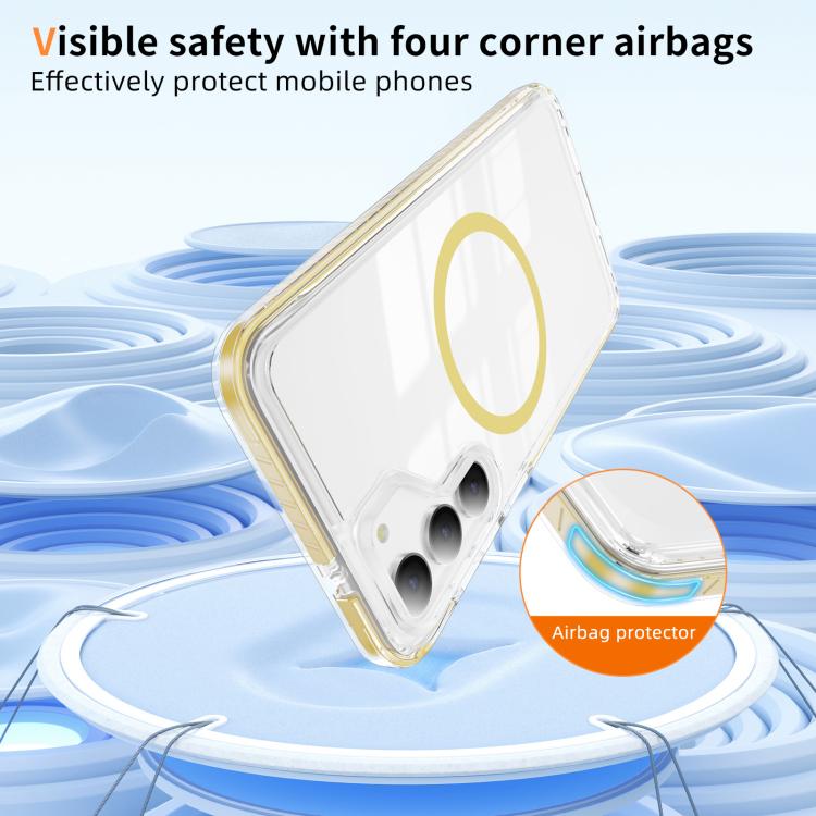 For Samsung Galaxy S23 5G Crystal Shield Clear Magnetic Acrylic Hybrid TPU Phone Case