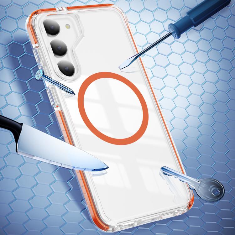 For Samsung Galaxy S23 5G Crystal Shield Clear Magnetic Acrylic Hybrid TPU Phone Case