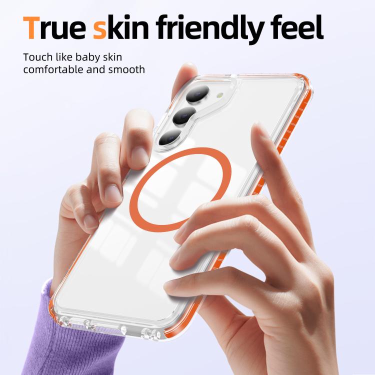 For Samsung Galaxy S23 5G Crystal Shield Clear Magnetic Acrylic Hybrid TPU Phone Case