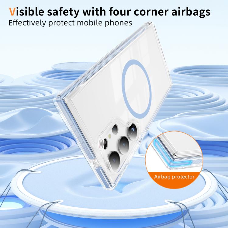 For Samsung Galaxy S23 Ultra 5G Crystal Shield Clear Magnetic Acrylic Hybrid TPU Phone Case