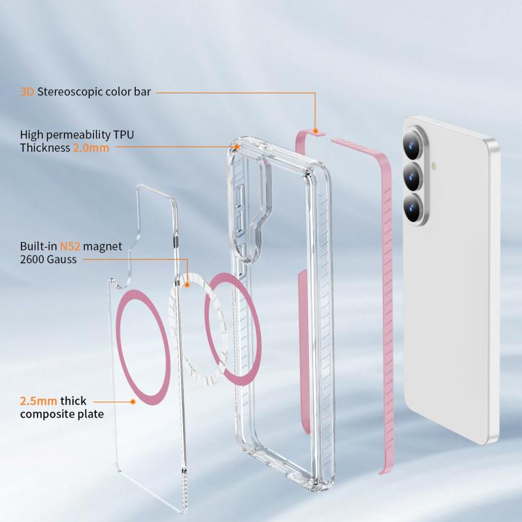 For Samsung Galaxy S25+ / S24+ 5G Crystal Shield Clear Magnetic Acrylic Hybrid TPU Phone Case
