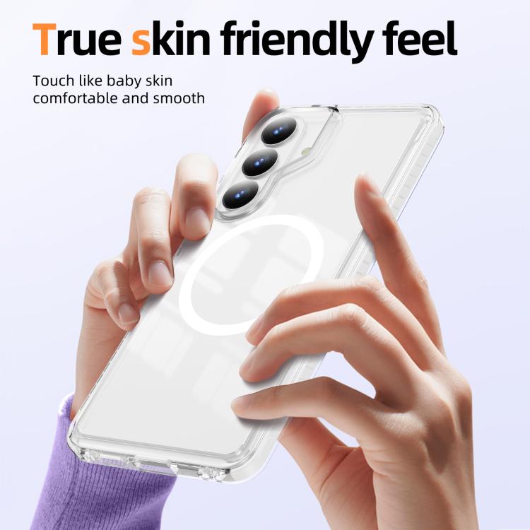 For Samsung Galaxy S25+ / S24+ 5G Crystal Shield Clear Magnetic Acrylic Hybrid TPU Phone Case
