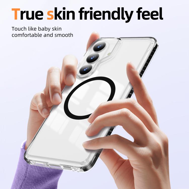 For Samsung Galaxy S25+ / S24+ 5G Crystal Shield Clear Magnetic Acrylic Hybrid TPU Phone Case