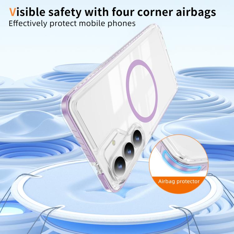 For Samsung Galaxy S25+ / S24+ 5G Crystal Shield Clear Magnetic Acrylic Hybrid TPU Phone Case
