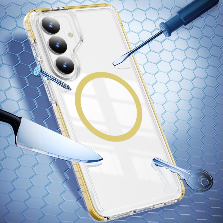 For Samsung Galaxy S25+ / S24+ 5G Crystal Shield Clear Magnetic Acrylic Hybrid TPU Phone Case