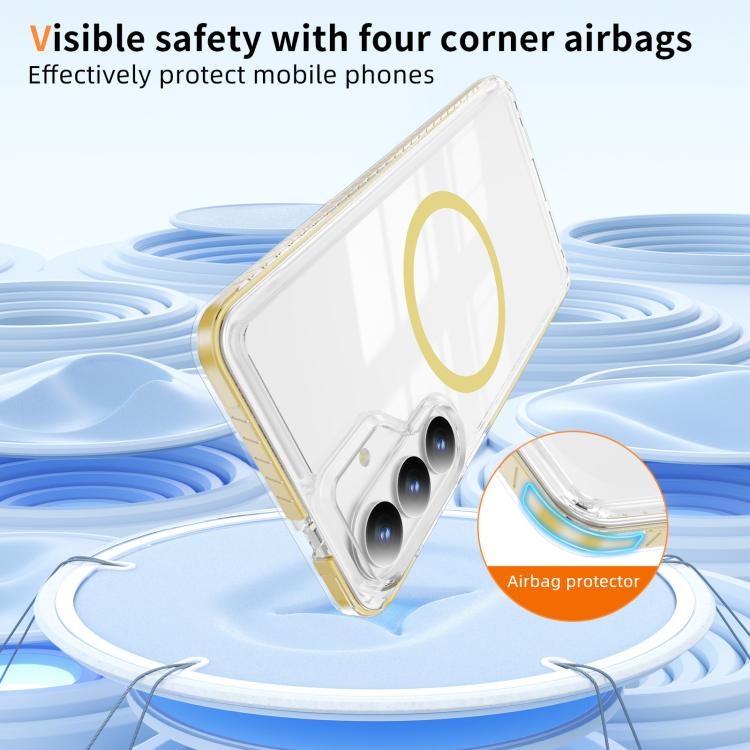 For Samsung Galaxy S25+ / S24+ 5G Crystal Shield Clear Magnetic Acrylic Hybrid TPU Phone Case