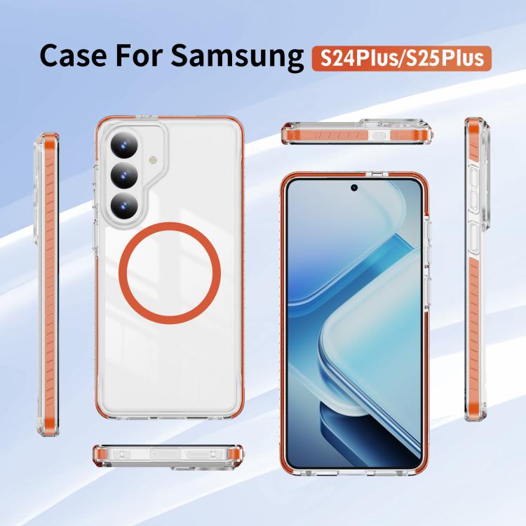 For Samsung Galaxy S25+ / S24+ 5G Crystal Shield Clear Magnetic Acrylic Hybrid TPU Phone Case