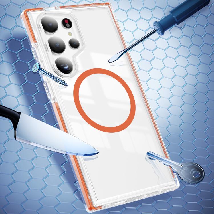 For Samsung Galaxy S24 Ultra 5G Crystal Shield Clear Magnetic Acrylic Hybrid TPU Phone Case