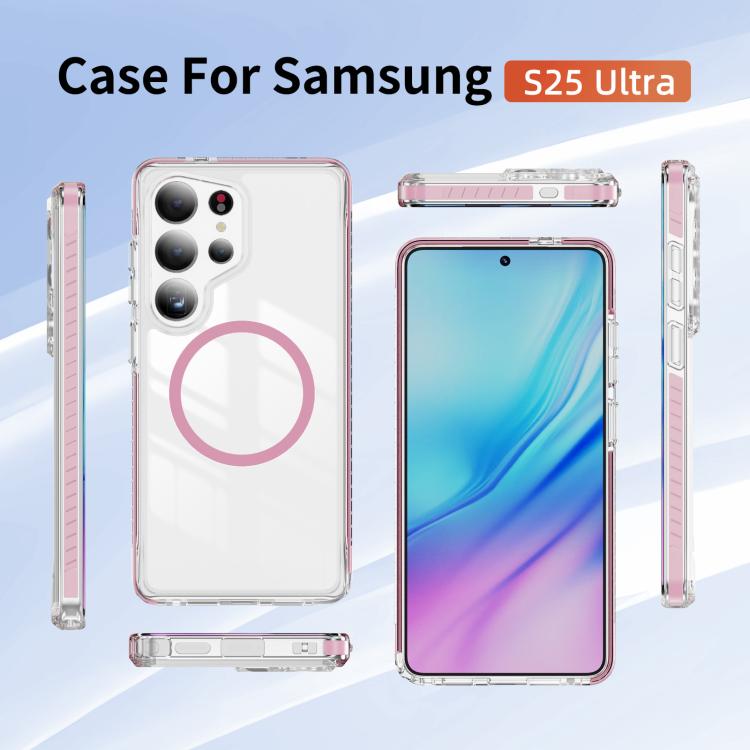 For Samsung Galaxy S25 Ultra 5G Crystal Shield Clear Magnetic Acrylic Hybrid TPU Phone Case