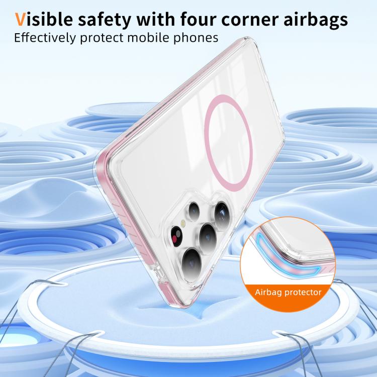 For Samsung Galaxy S25 Ultra 5G Crystal Shield Clear Magnetic Acrylic Hybrid TPU Phone Case