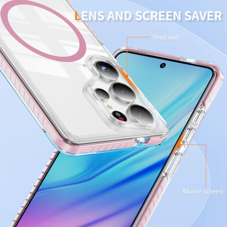 For Samsung Galaxy S25 Ultra 5G Crystal Shield Clear Magnetic Acrylic Hybrid TPU Phone Case