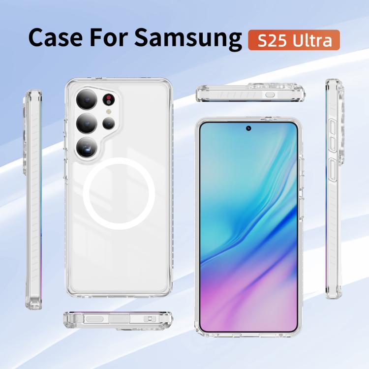 For Samsung Galaxy S25 Ultra 5G Crystal Shield Clear Magnetic Acrylic Hybrid TPU Phone Case