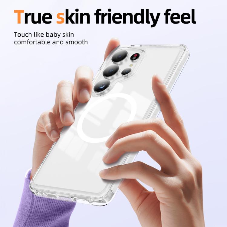 For Samsung Galaxy S25 Ultra 5G Crystal Shield Clear Magnetic Acrylic Hybrid TPU Phone Case