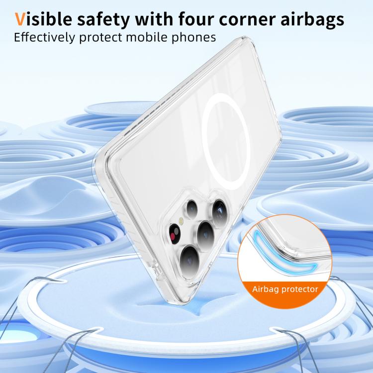 For Samsung Galaxy S25 Ultra 5G Crystal Shield Clear Magnetic Acrylic Hybrid TPU Phone Case