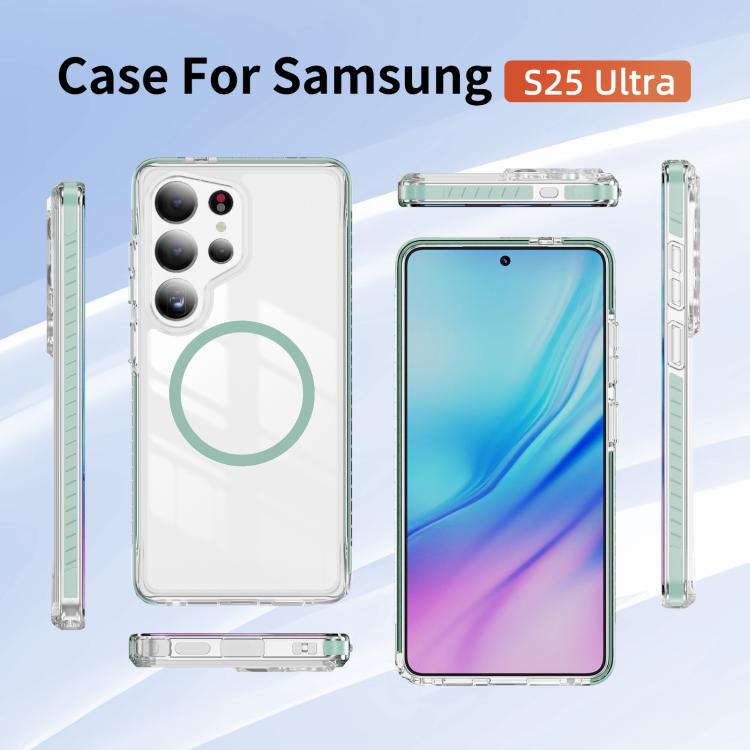 For Samsung Galaxy S25 Ultra 5G Crystal Shield Clear Magnetic Acrylic Hybrid TPU Phone Case
