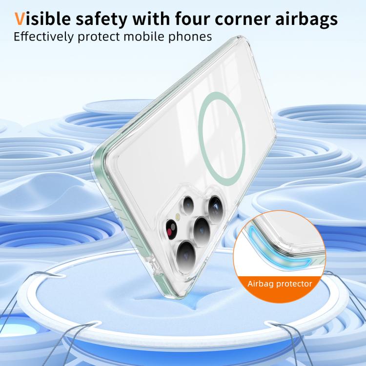 For Samsung Galaxy S25 Ultra 5G Crystal Shield Clear Magnetic Acrylic Hybrid TPU Phone Case