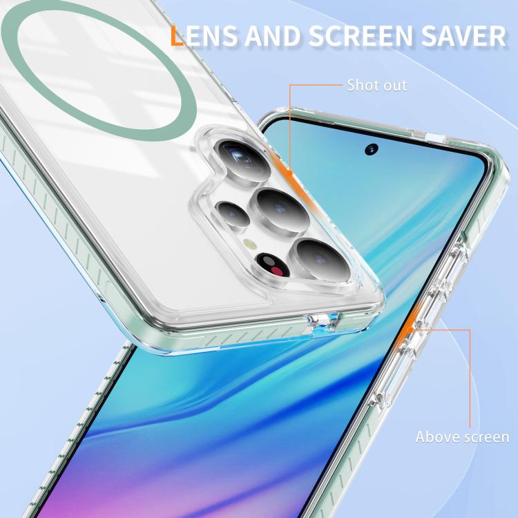 For Samsung Galaxy S25 Ultra 5G Crystal Shield Clear Magnetic Acrylic Hybrid TPU Phone Case