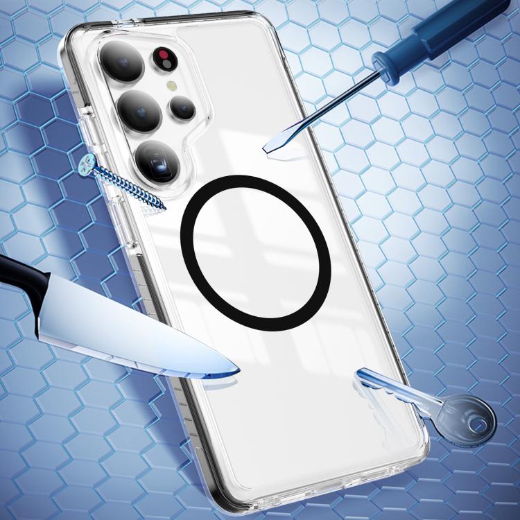 For Samsung Galaxy S25 Ultra 5G Crystal Shield Clear Magnetic Acrylic Hybrid TPU Phone Case
