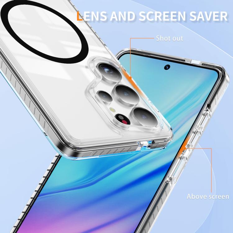 For Samsung Galaxy S25 Ultra 5G Crystal Shield Clear Magnetic Acrylic Hybrid TPU Phone Case