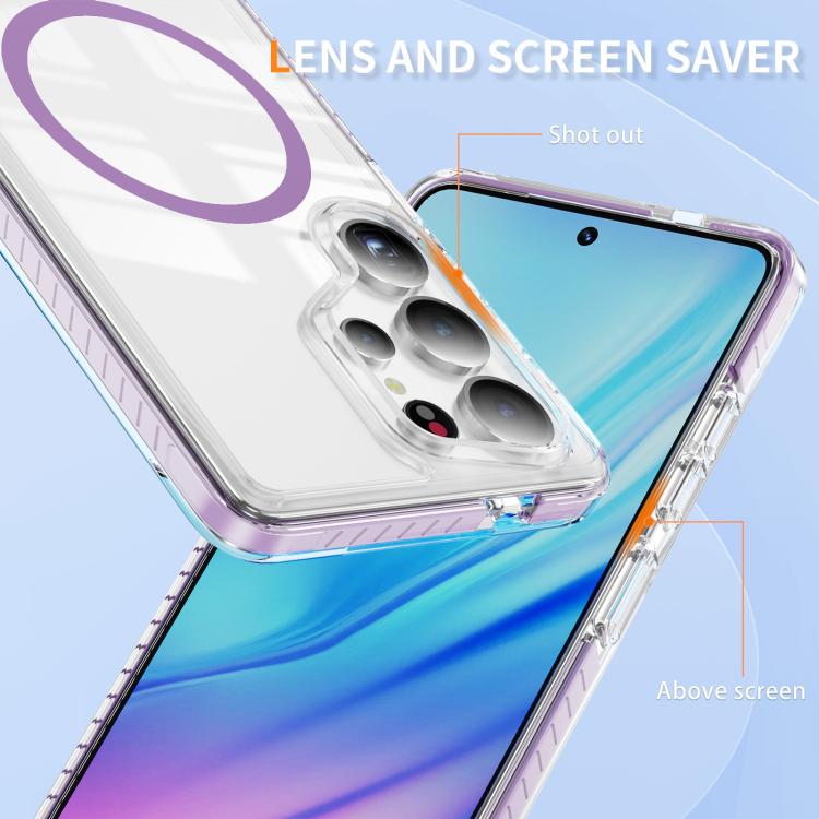For Samsung Galaxy S25 Ultra 5G Crystal Shield Clear Magnetic Acrylic Hybrid TPU Phone Case