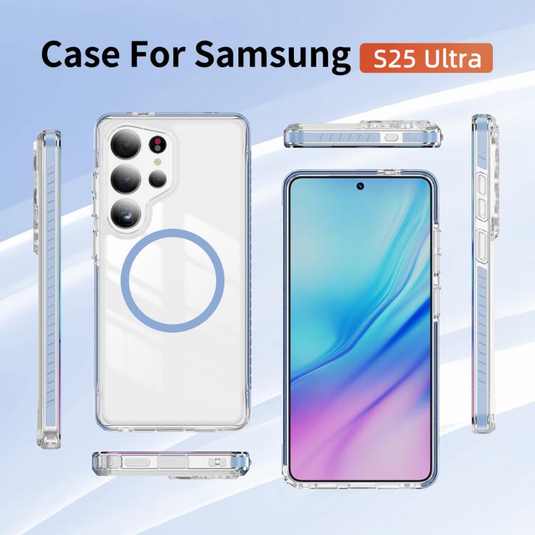 For Samsung Galaxy S25 Ultra 5G Crystal Shield Clear Magnetic Acrylic Hybrid TPU Phone Case