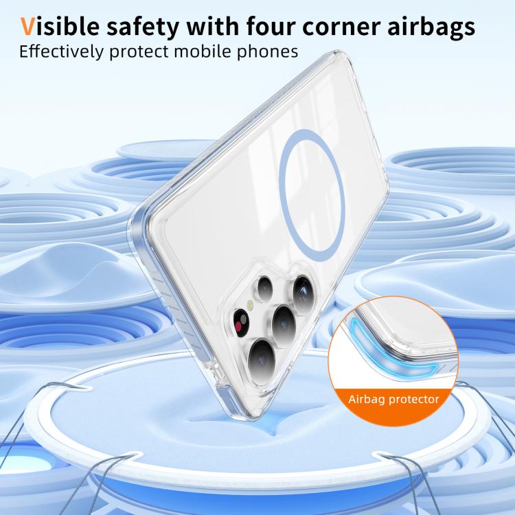For Samsung Galaxy S25 Ultra 5G Crystal Shield Clear Magnetic Acrylic Hybrid TPU Phone Case