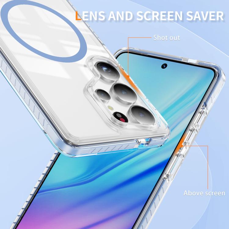 For Samsung Galaxy S25 Ultra 5G Crystal Shield Clear Magnetic Acrylic Hybrid TPU Phone Case