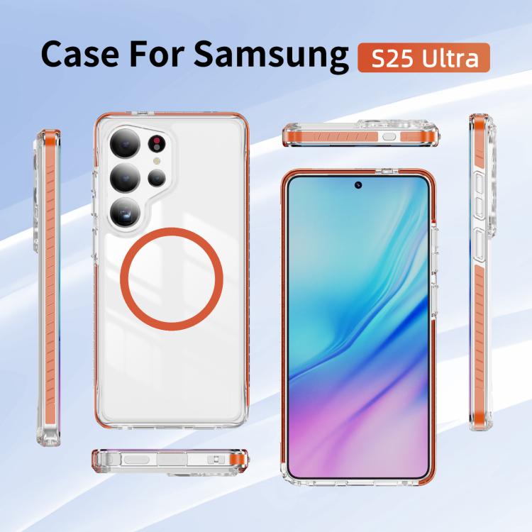 For Samsung Galaxy S25 Ultra 5G Crystal Shield Clear Magnetic Acrylic Hybrid TPU Phone Case