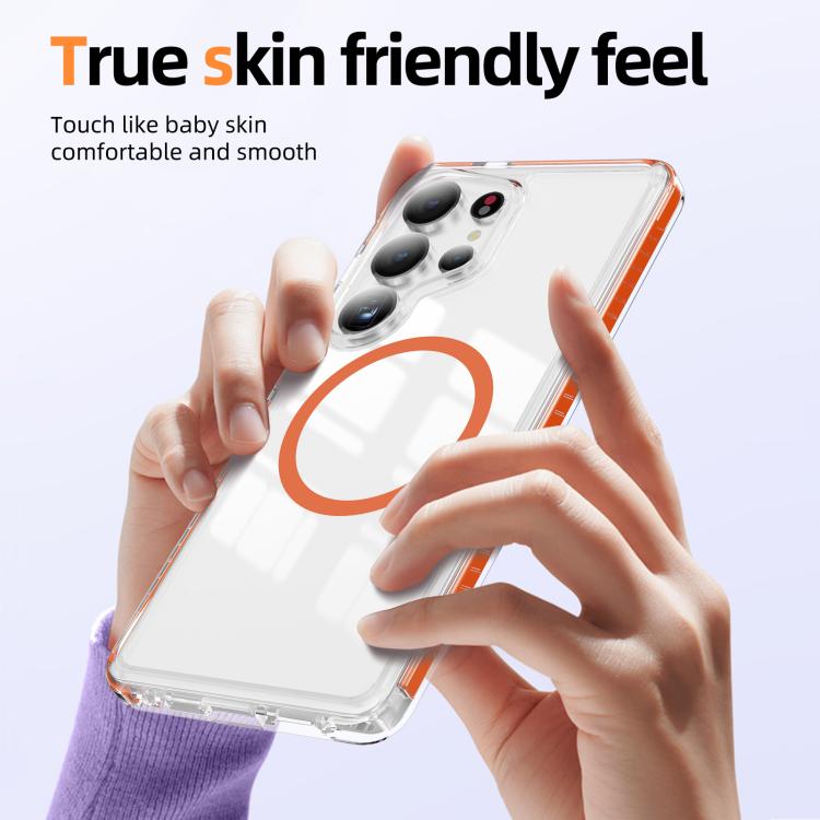 For Samsung Galaxy S25 Ultra 5G Crystal Shield Clear Magnetic Acrylic Hybrid TPU Phone Case