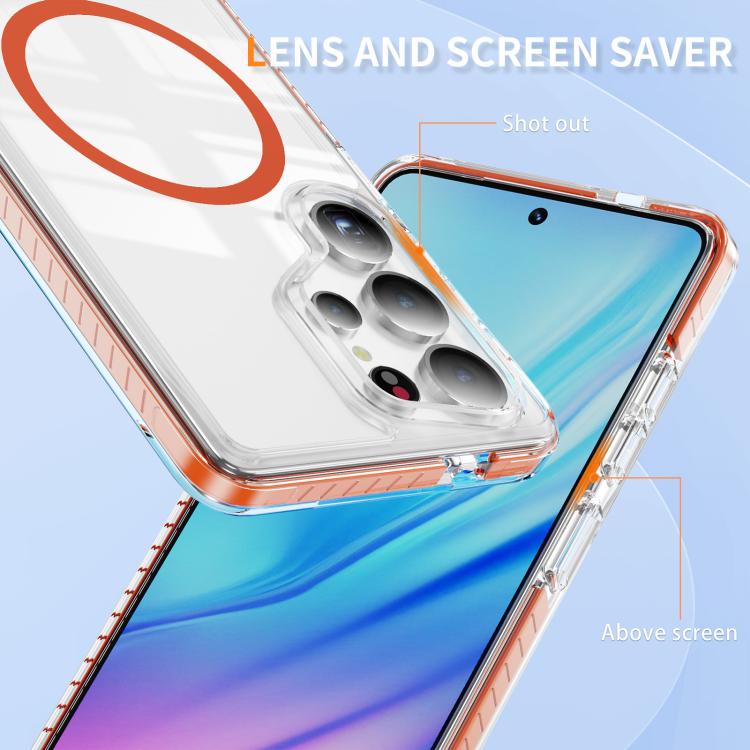 For Samsung Galaxy S25 Ultra 5G Crystal Shield Clear Magnetic Acrylic Hybrid TPU Phone Case