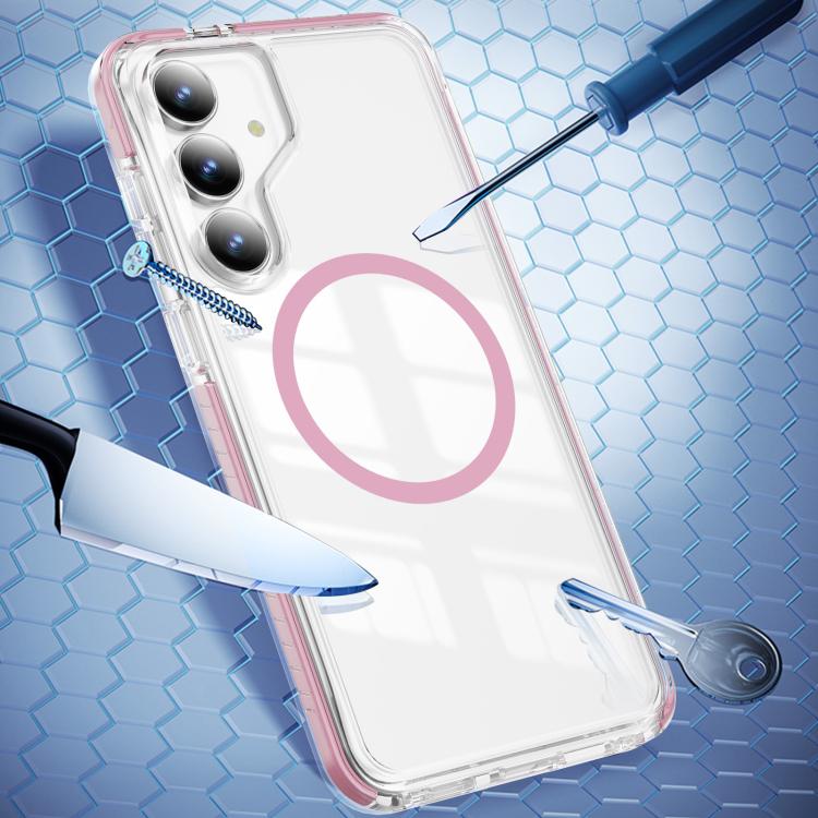 For Samsung Galaxy S25 FE 5G Crystal Shield Clear Magnetic Acrylic Hybrid TPU Phone Case