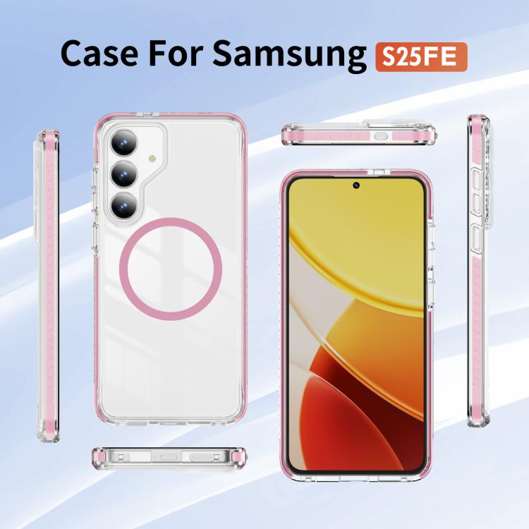 For Samsung Galaxy S25 FE 5G Crystal Shield Clear Magnetic Acrylic Hybrid TPU Phone Case