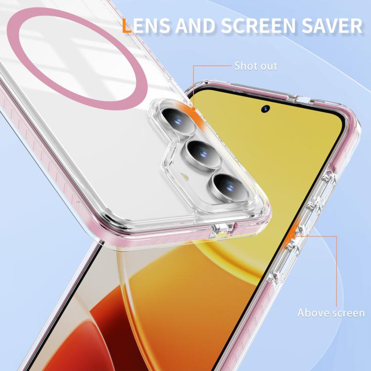 For Samsung Galaxy S25 FE 5G Crystal Shield Clear Magnetic Acrylic Hybrid TPU Phone Case