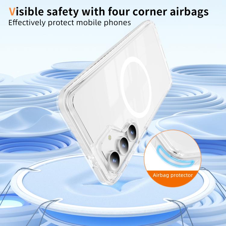 For Samsung Galaxy S25 FE 5G Crystal Shield Clear Magnetic Acrylic Hybrid TPU Phone Case