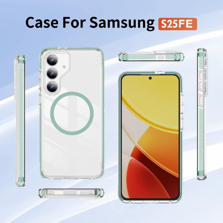 For Samsung Galaxy S25 FE 5G Crystal Shield Clear Magnetic Acrylic Hybrid TPU Phone Case