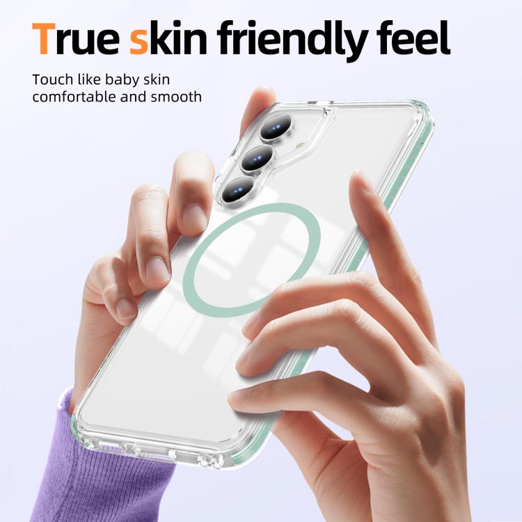 For Samsung Galaxy S25 FE 5G Crystal Shield Clear Magnetic Acrylic Hybrid TPU Phone Case