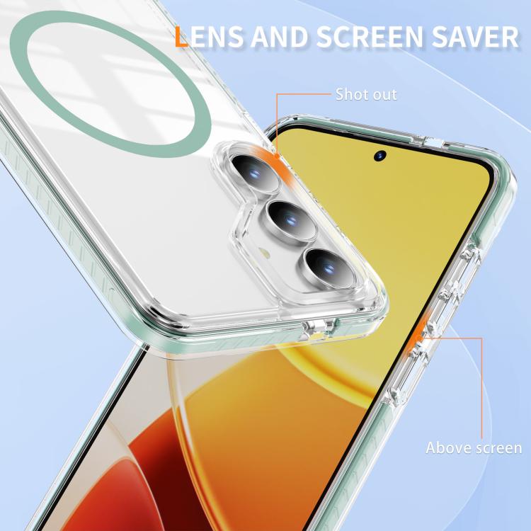 For Samsung Galaxy S25 FE 5G Crystal Shield Clear Magnetic Acrylic Hybrid TPU Phone Case