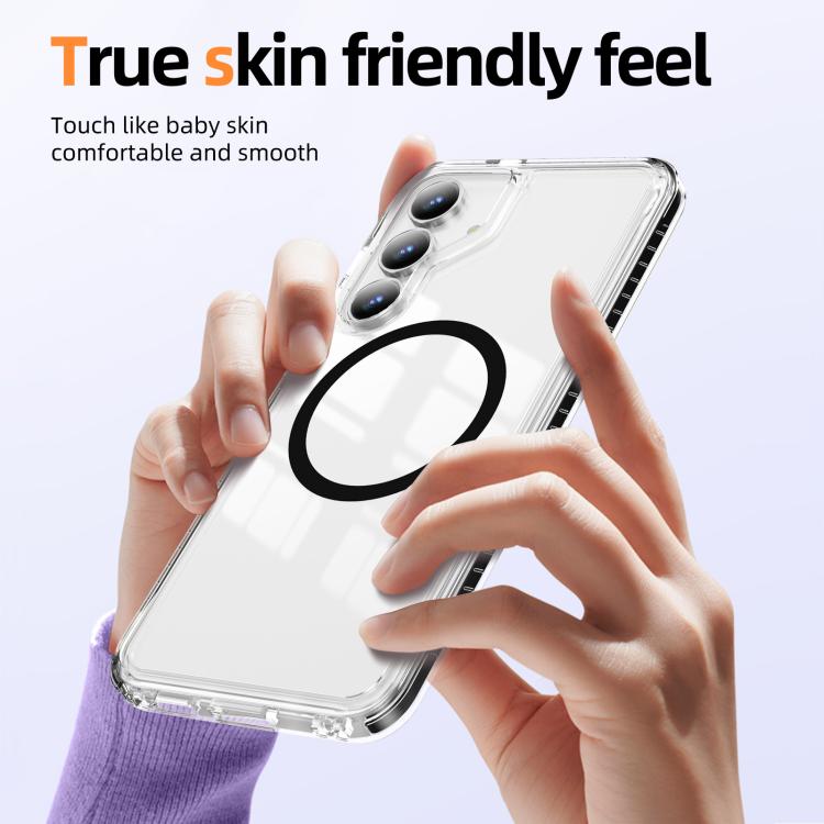 For Samsung Galaxy S25 FE 5G Crystal Shield Clear Magnetic Acrylic Hybrid TPU Phone Case