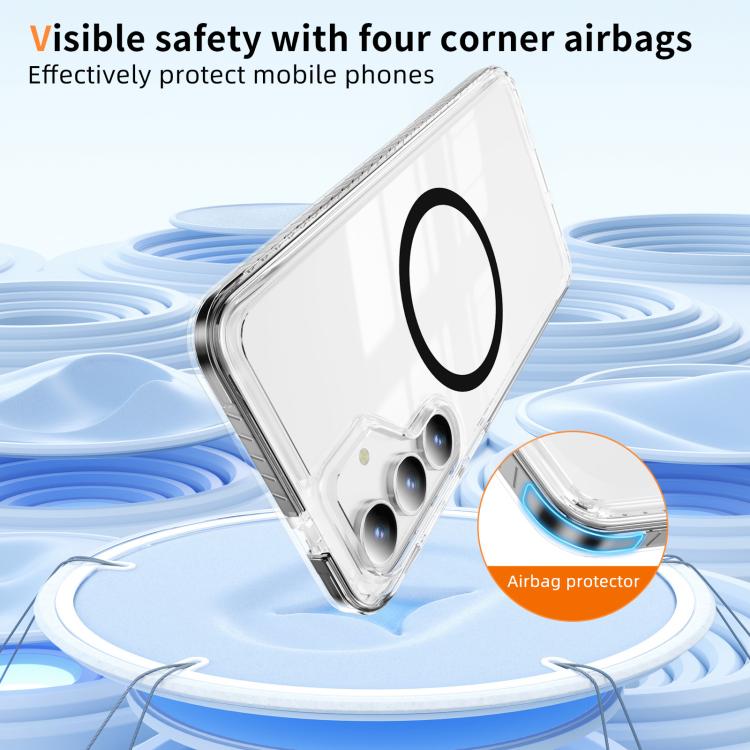 For Samsung Galaxy S25 FE 5G Crystal Shield Clear Magnetic Acrylic Hybrid TPU Phone Case