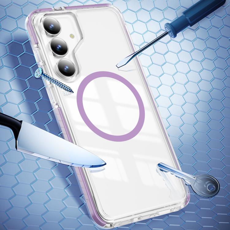 For Samsung Galaxy S25 FE 5G Crystal Shield Clear Magnetic Acrylic Hybrid TPU Phone Case