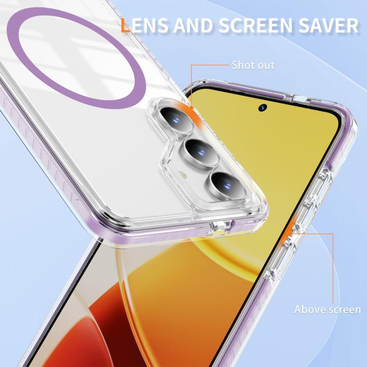 For Samsung Galaxy S25 FE 5G Crystal Shield Clear Magnetic Acrylic Hybrid TPU Phone Case