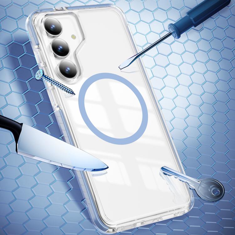 For Samsung Galaxy S25 FE 5G Crystal Shield Clear Magnetic Acrylic Hybrid TPU Phone Case