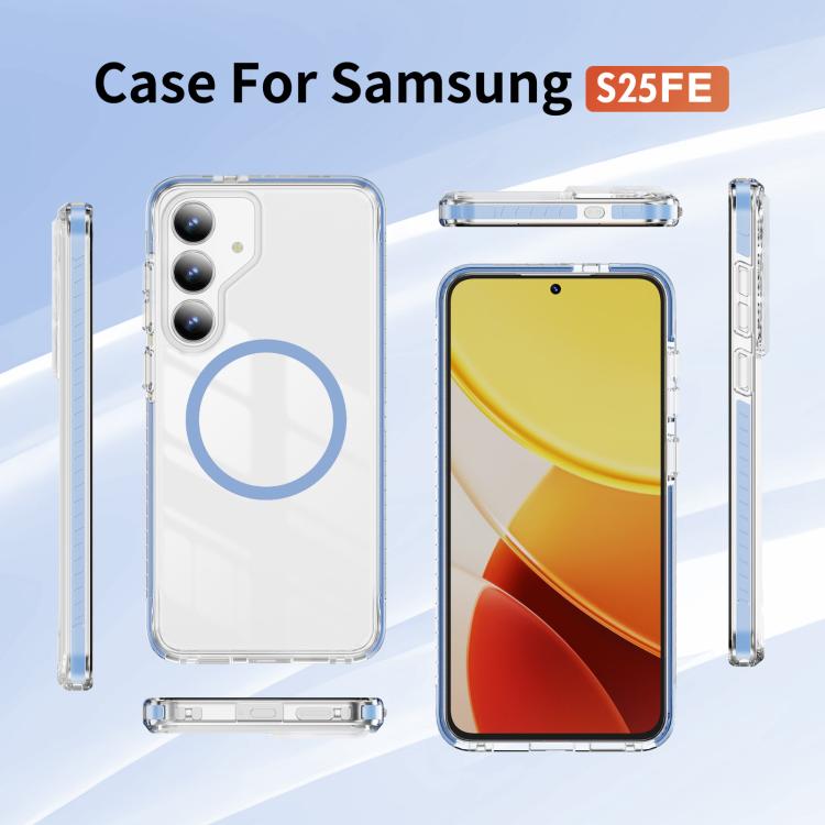For Samsung Galaxy S25 FE 5G Crystal Shield Clear Magnetic Acrylic Hybrid TPU Phone Case