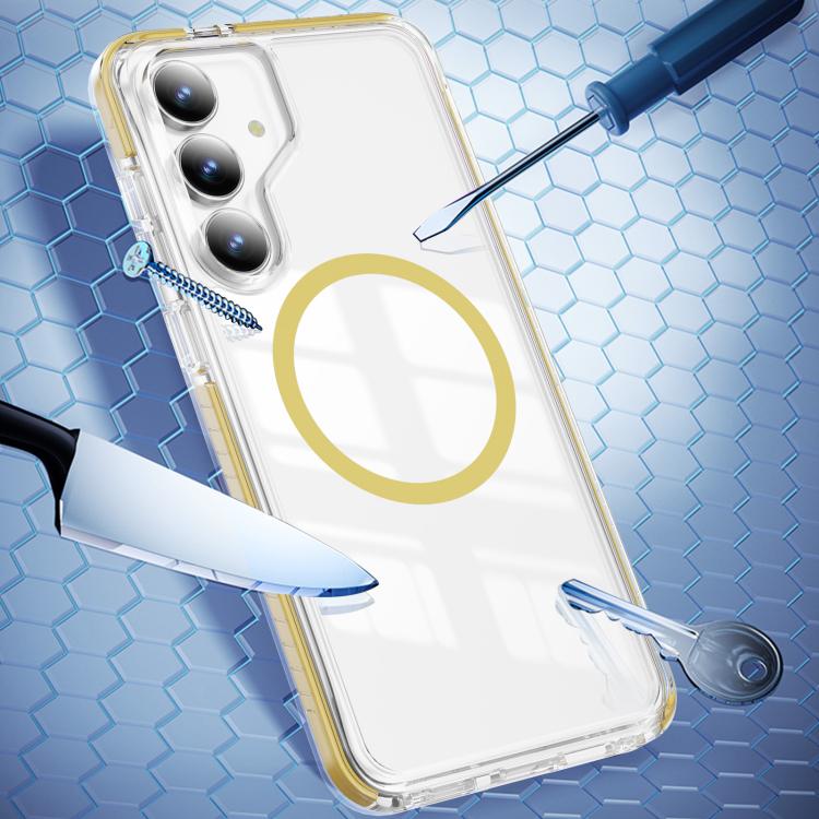 For Samsung Galaxy S25 FE 5G Crystal Shield Clear Magnetic Acrylic Hybrid TPU Phone Case
